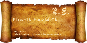 Minarik Euszták névjegykártya